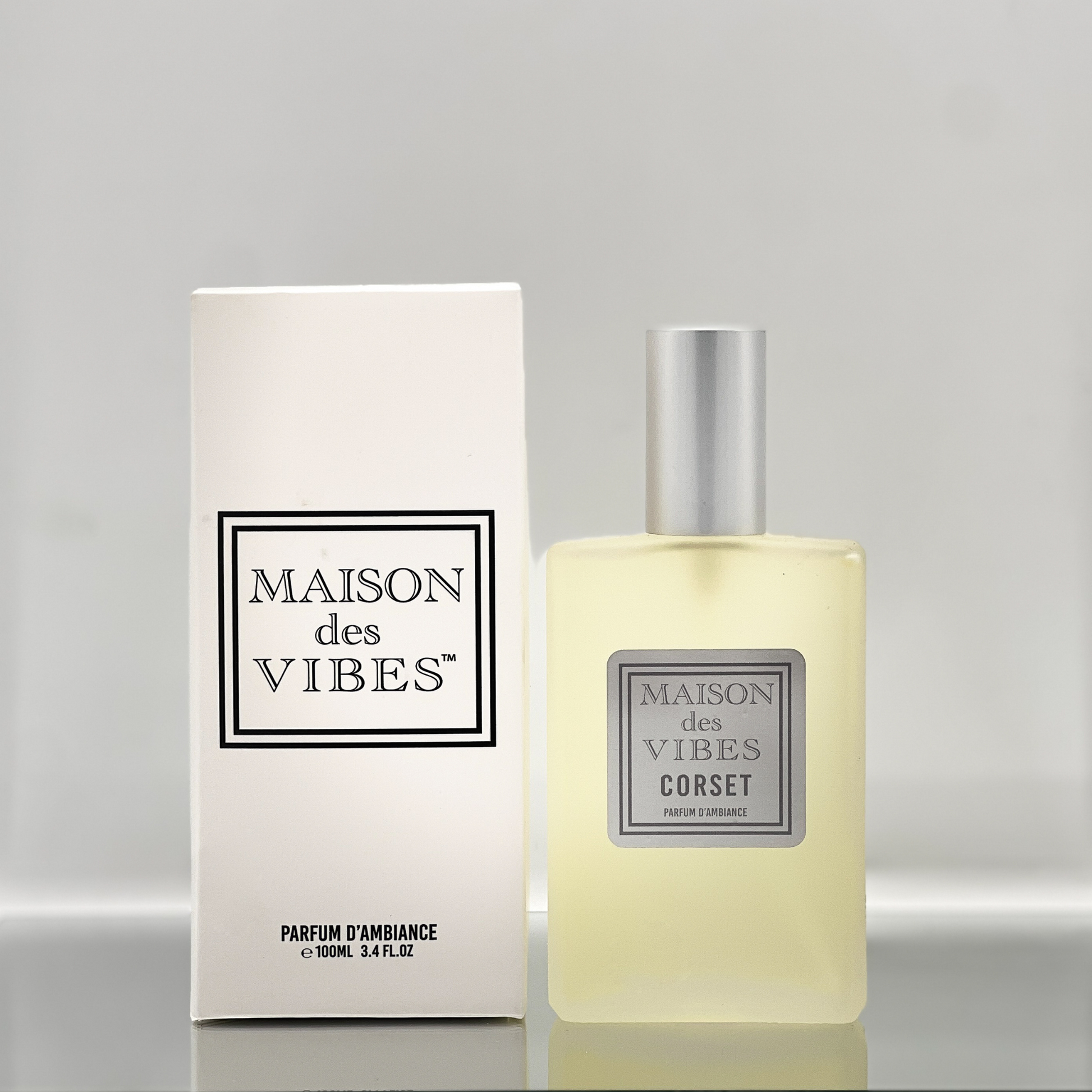 CORSET room spray with Top notes Lily, Mandarin, Plum Heart notes Jasmine, Gardenia, Tuberose Base notes Sandalwood, Santal, Ylang Ylang