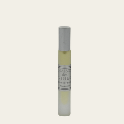 Maison des Vibes BOUDOIR OF DREAMS ROOM SPRAY. NOTES Top: Pear, Bergamot Heart: Jasmine, Vanilla Base: Frankincense, Myrrh. BOUDOIR OF DREAMS elevates any space into a haven of romance and allure. Let the seductive blend of fragrances embrace you and your surroundings, setting the scene for unforgettable moments